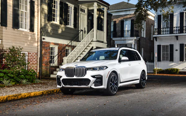 full-size car SUV white car BMW car vehicle BMW X7 HD Desktop Wallpaper | Background Image