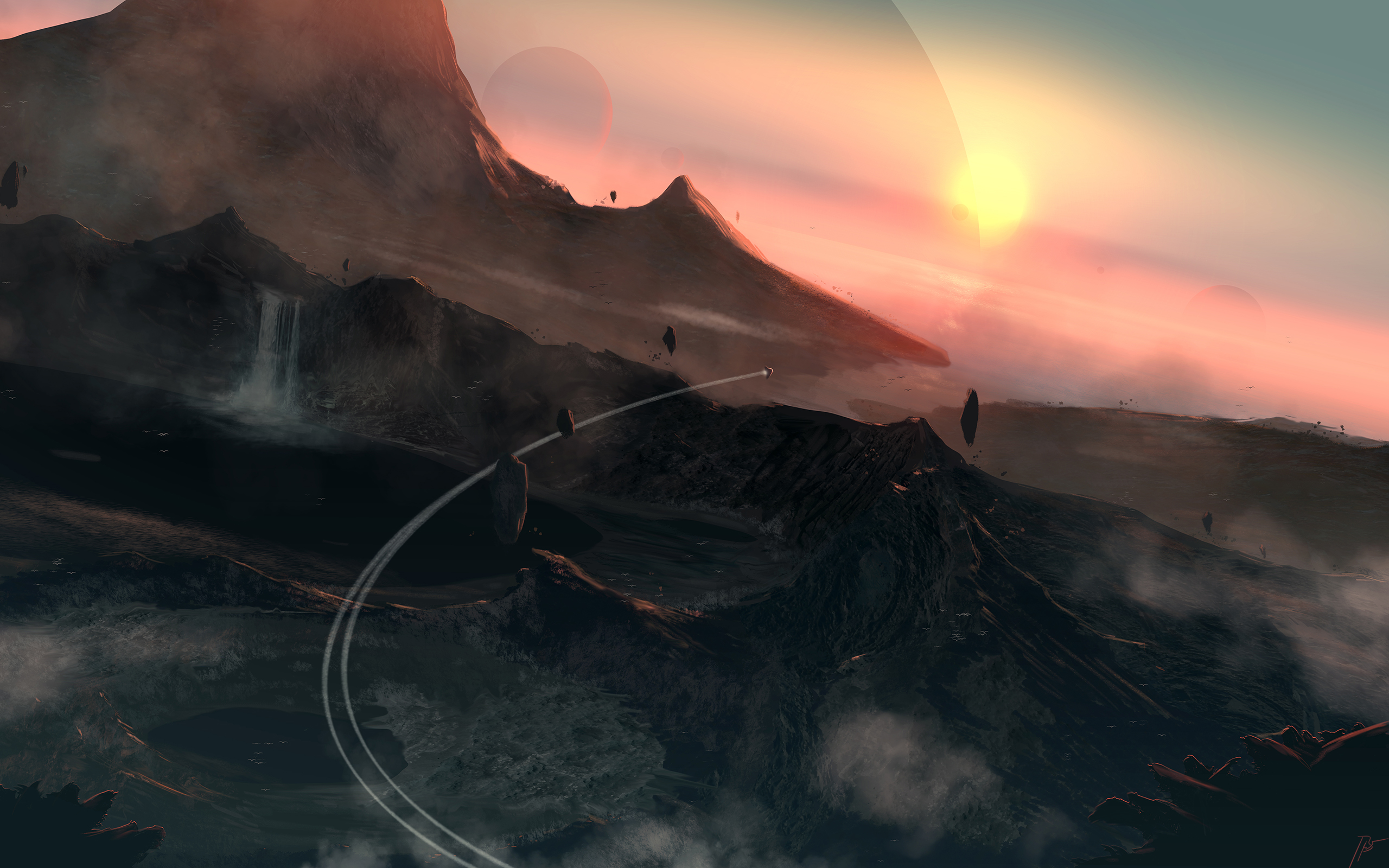 Download Sci Fi Landscape HD Wallpaper by Josef Bartoň