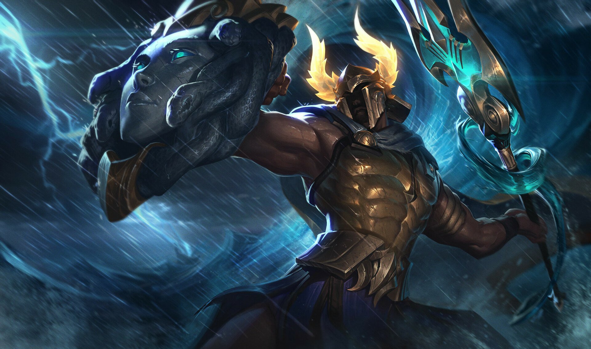 Pantheon: Legendary Warrior HD Wallpaper | League of Legends Epic Scene ...