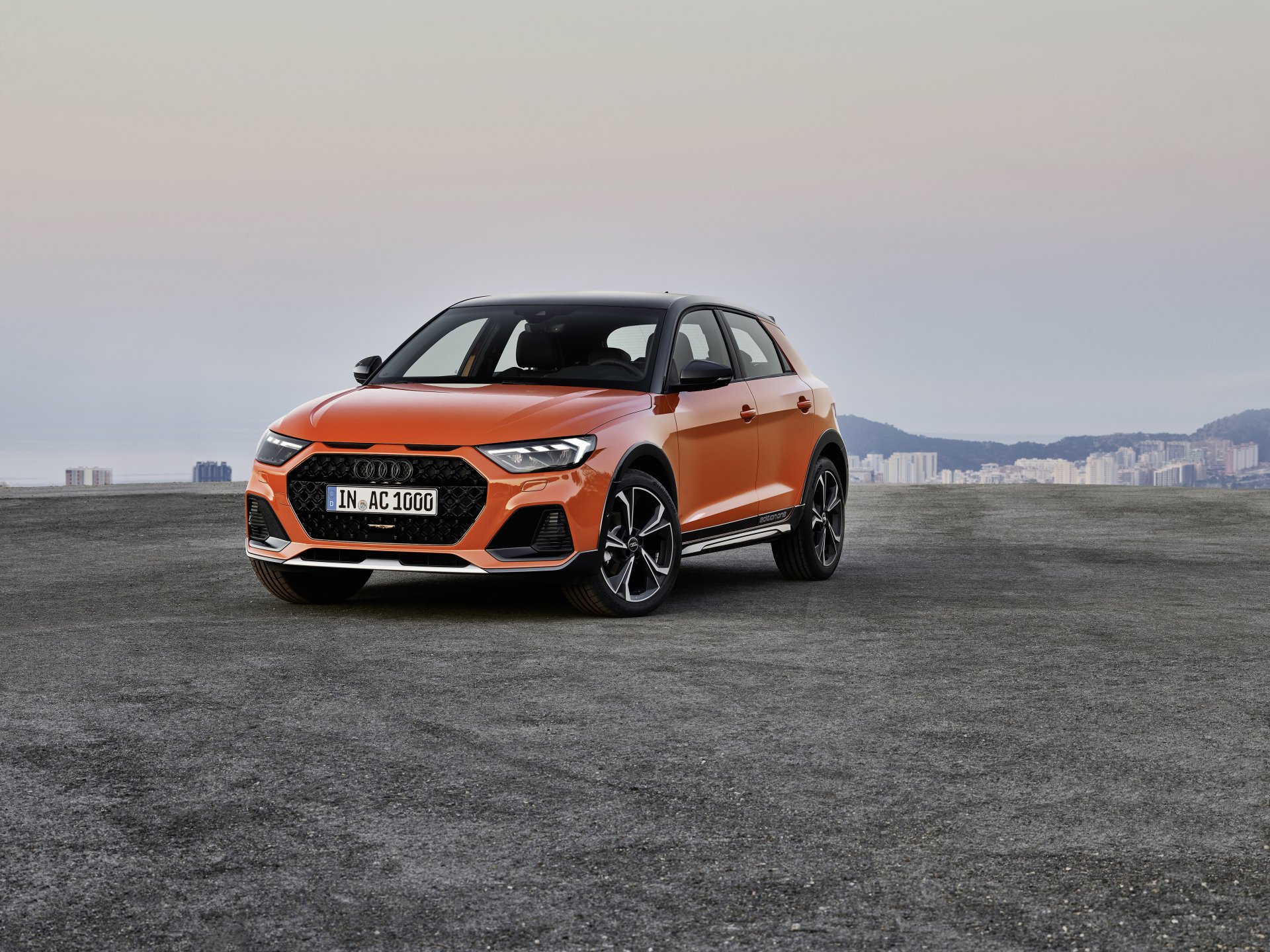 Download Compact Car Orange Car Car Audi Vehicle Audi A1 4k Ultra HD Wallpaper