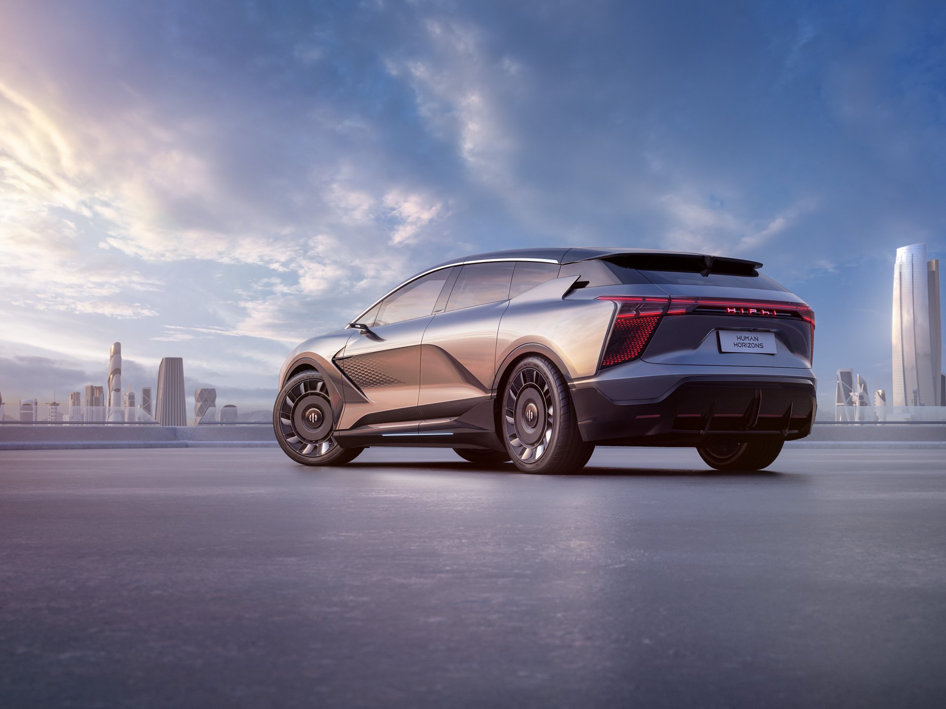 Download Electric Car SUV Human Horizons Vehicle Human Horizons HiPhi 1 8k Ultra HD Wallpaper