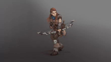 hunter orange hair Aloy (Horizon Series) bow archer video game Horizon Zero Dawn HD Desktop Wallpaper | Background Image