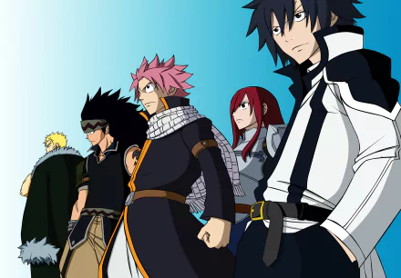Laxus Dreyar Gajeel Redfox Natsu Dragneel Erza Scarlet Gray Fullbuster Anime Fairy Tail HD Desktop Wallpaper | Background Image