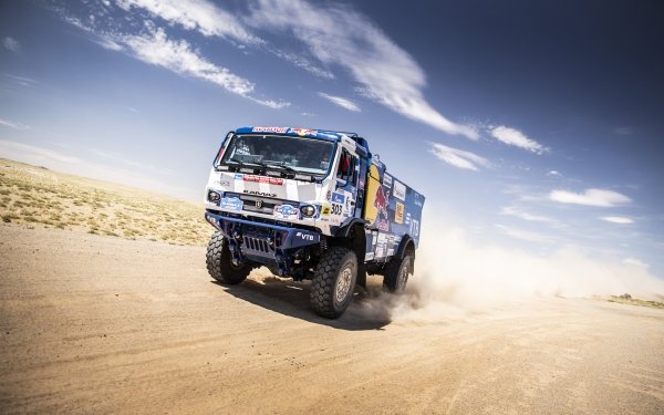 Sports Rallying Vehicle Truck Desert Sand Kamaz Red Bull HD Wallpaper | Background Image