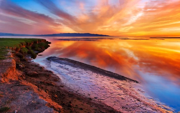 coast nature sunset HD Desktop Wallpaper | Background Image