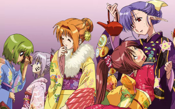 Primula (Shuffle!) Asa Shigure Lisianthus (Shuffle!) Nerine (Shuffle!) Kaede Fuyou Anime Shuffle! HD Desktop Wallpaper | Background Image