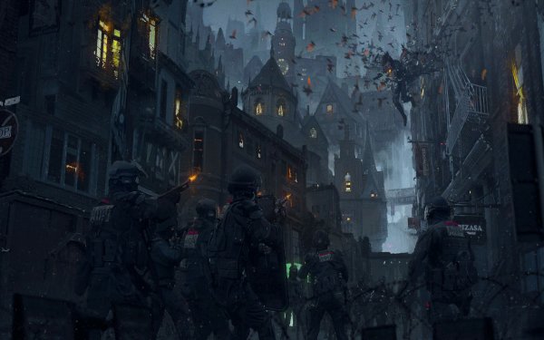 Fantasy Vampire Police City HD Wallpaper | Background Image