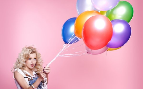 Women Model Balloon Blonde HD Wallpaper | Background Image