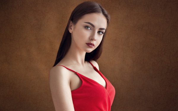 Women Model Brunette Lipstick HD Wallpaper | Background Image