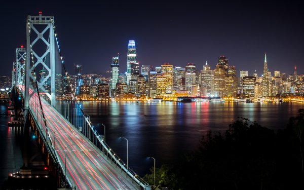 Man Made San Francisco Cities United States City Bay Bridge Cityscape HD Wallpaper | Background Image