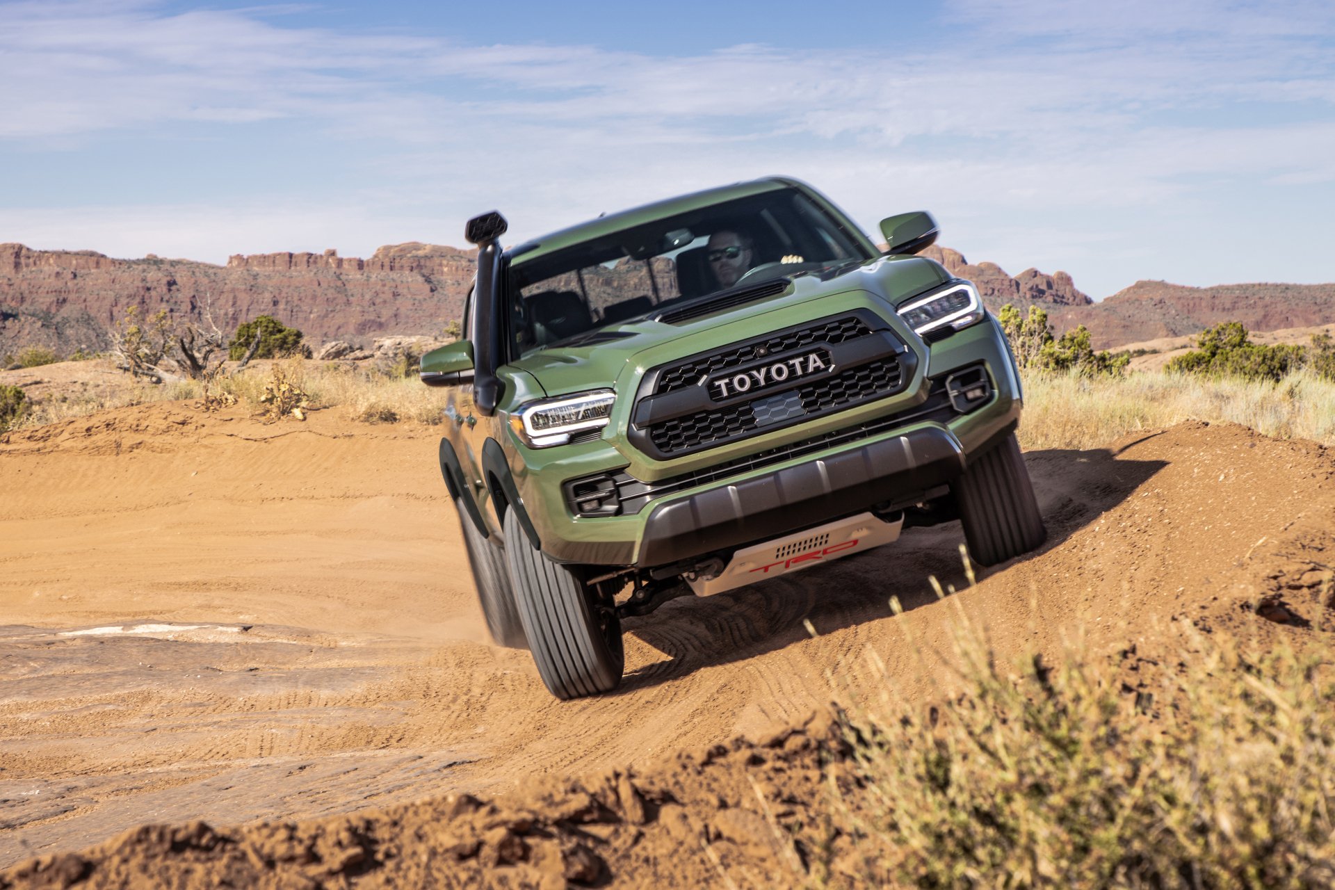 Download Green Car Car Toyota Vehicle Toyota Tacoma 4k Ultra HD Wallpaper