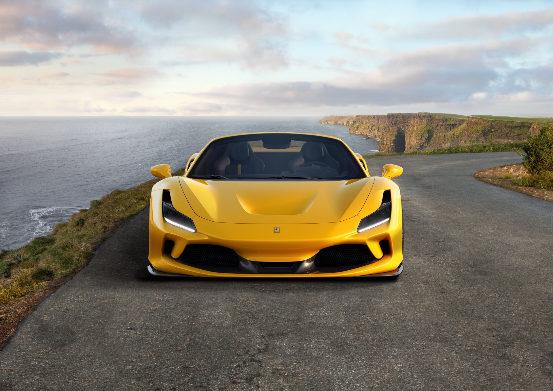 Download Supercar Yellow Car Car Ferrari Vehicle Ferrari F8 Spider 4k Ultra HD Wallpaper