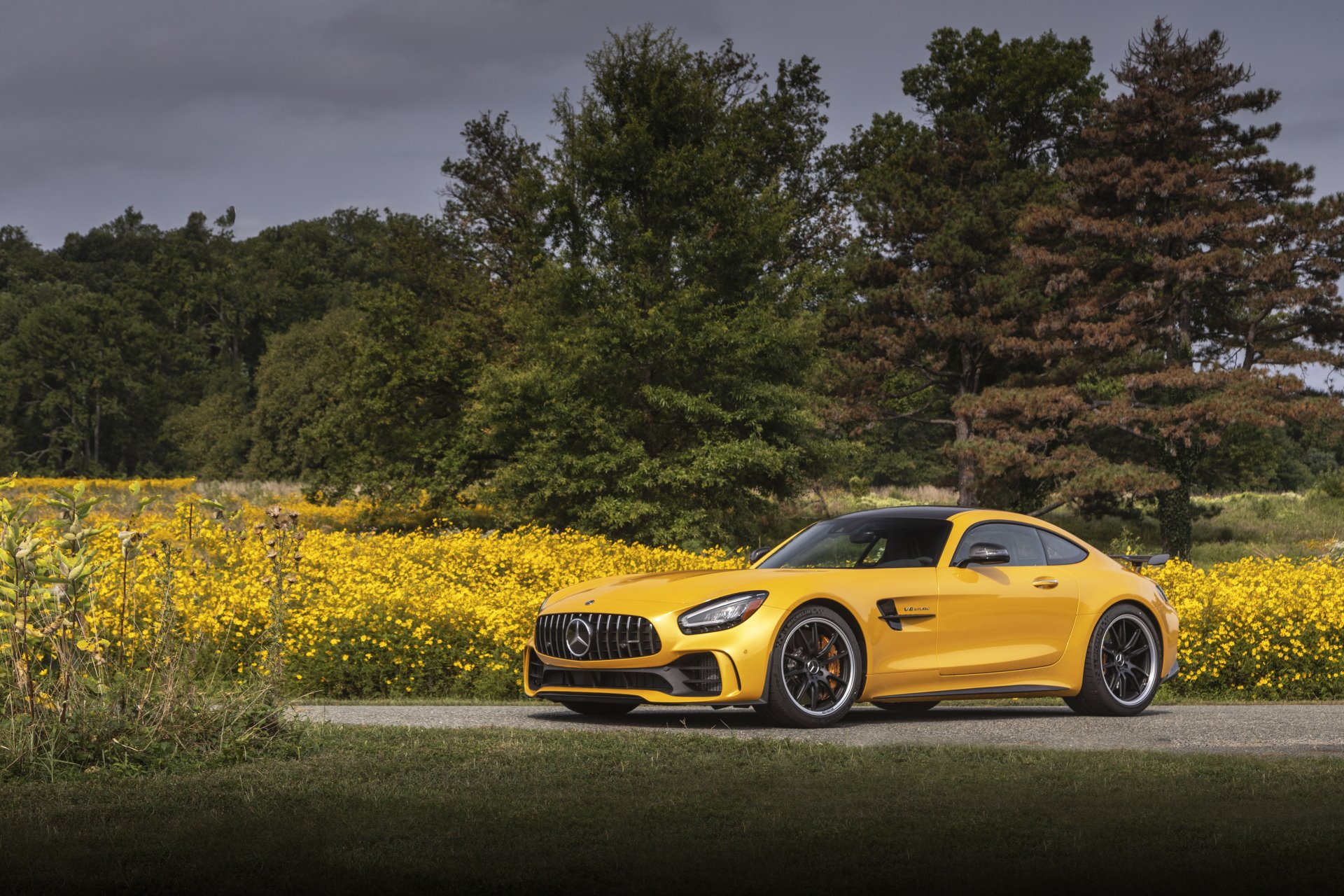Download Coupé Supercar Yellow Car Car Mercedes-Benz Vehicle Mercedes-AMG GT R 4k Ultra HD Wallpaper