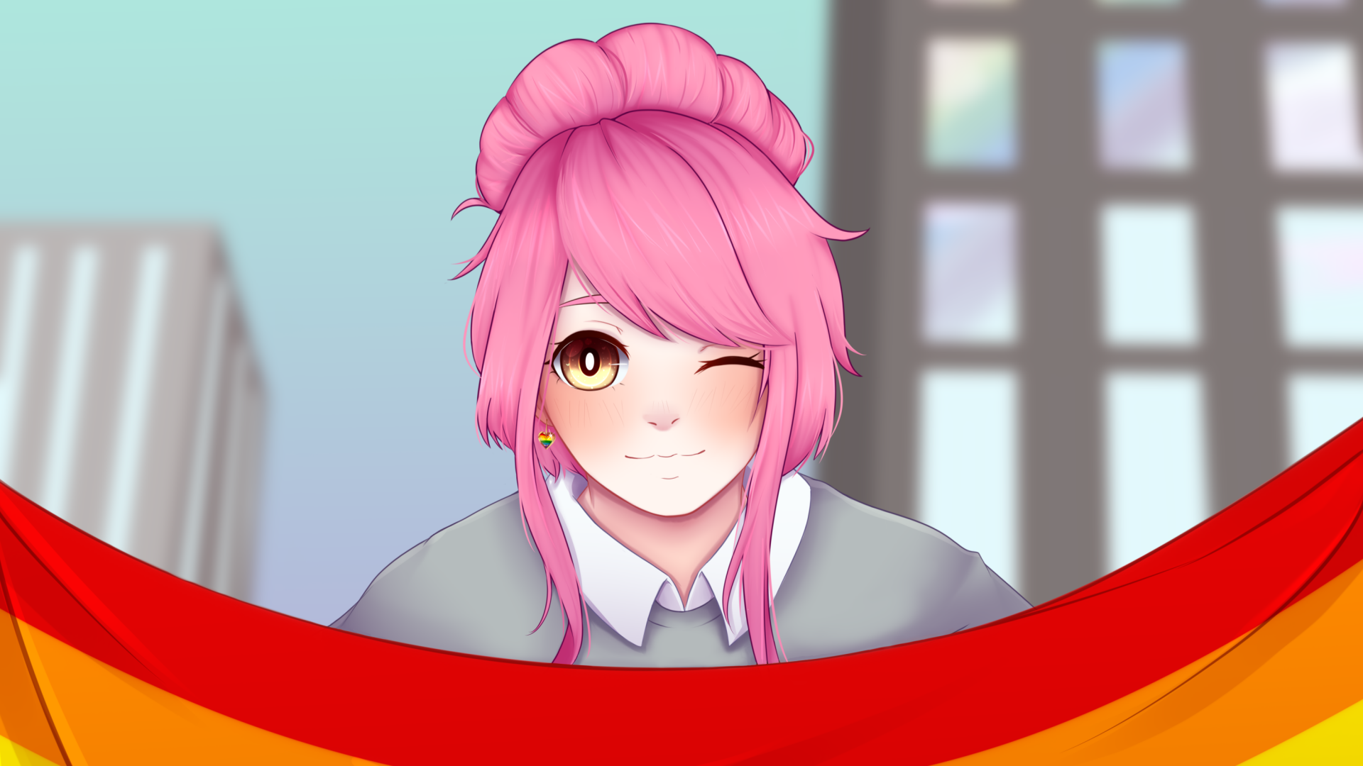 Download Pink Hair Anime Original HD Wallpaper