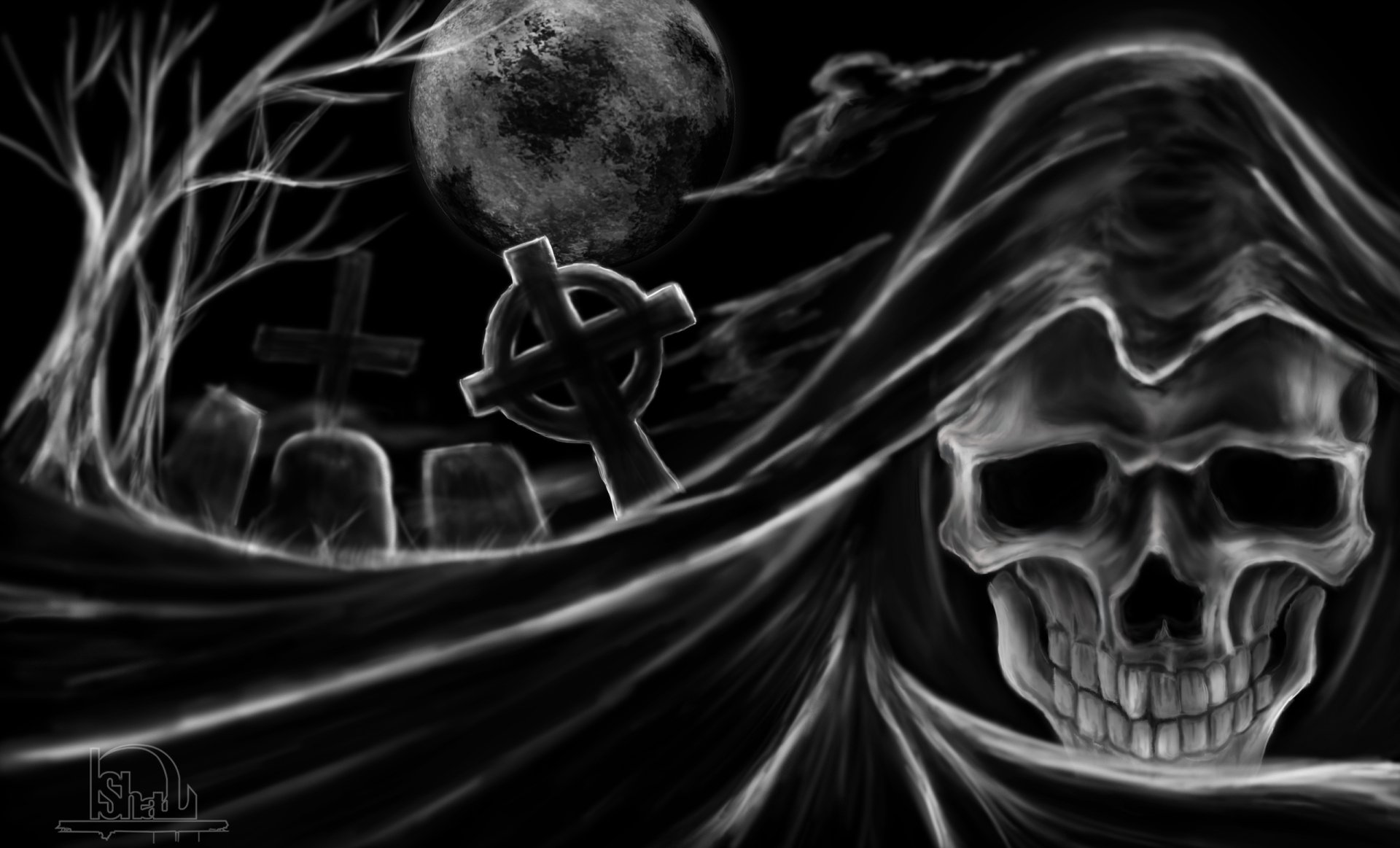 Download Cross Dark Skull HD Wallpaper by mxwwjack