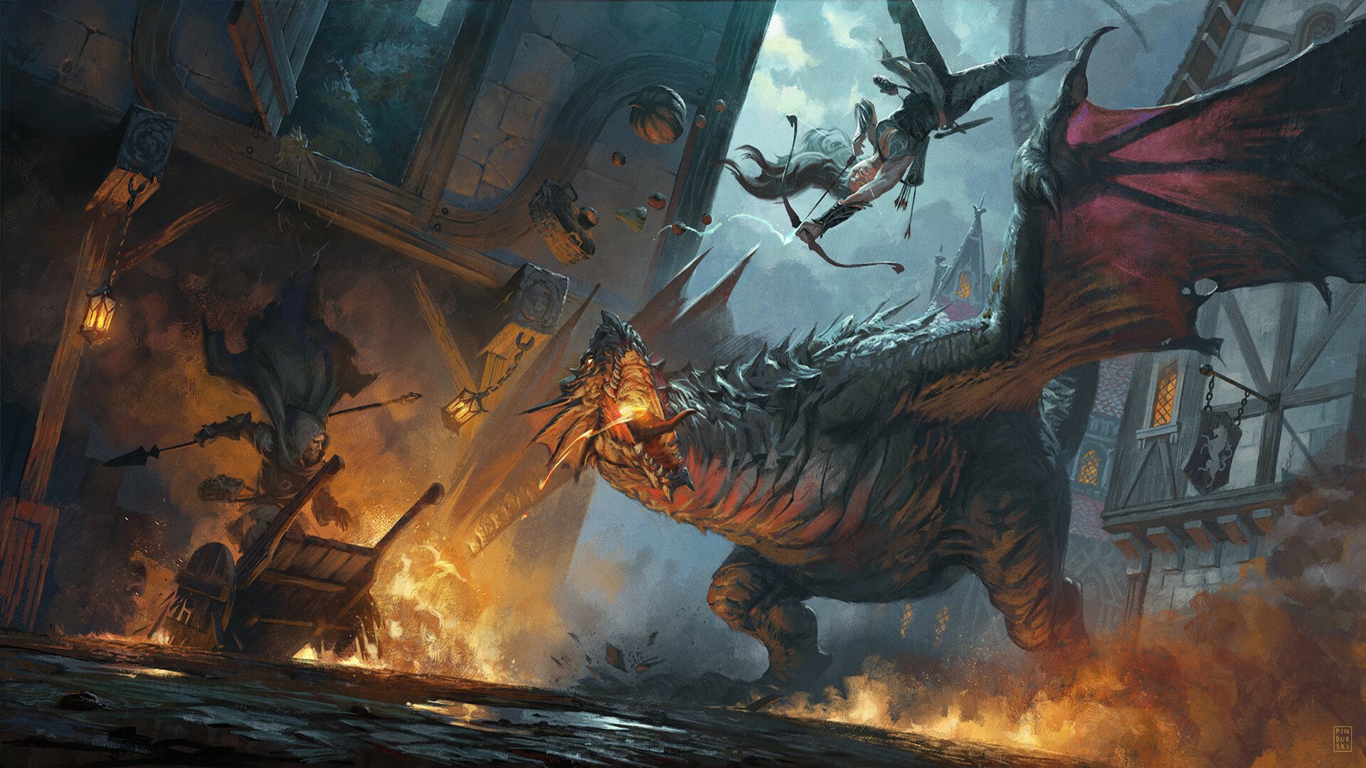 Download Woman Warrior Warrior Archer Dragon Fantasy Battle Fantasy Warrior HD Wallpaper by Hugh Pindur