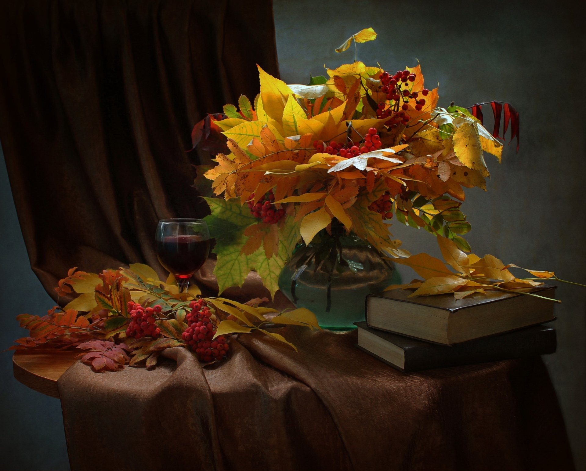 Download Rowan Berry Leaf Photography Still Life HD Wallpaper