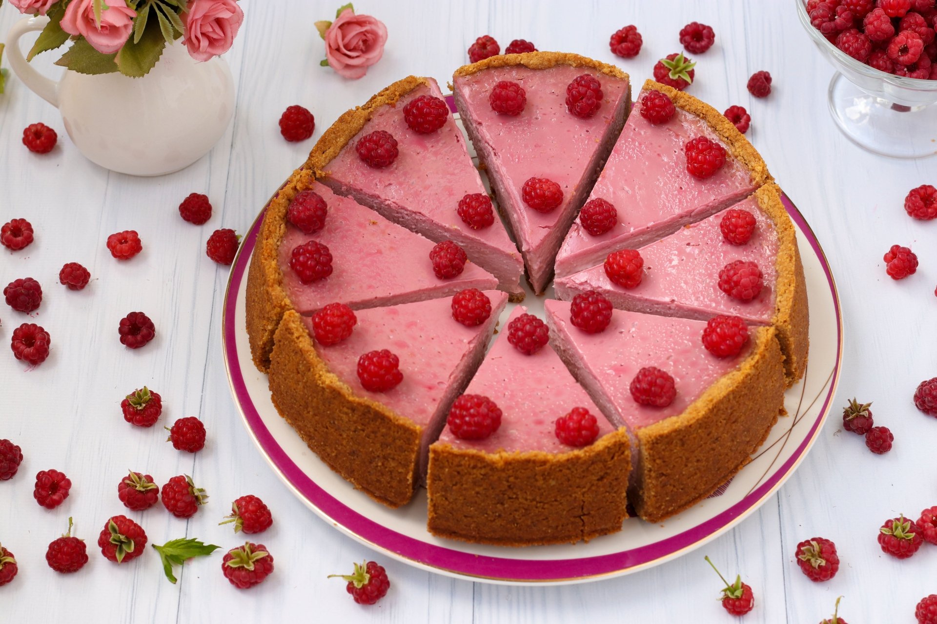 Download Fruit Berry Still Life Cake Raspberry Food Cheesecake 4k Ultra HD Wallpaper