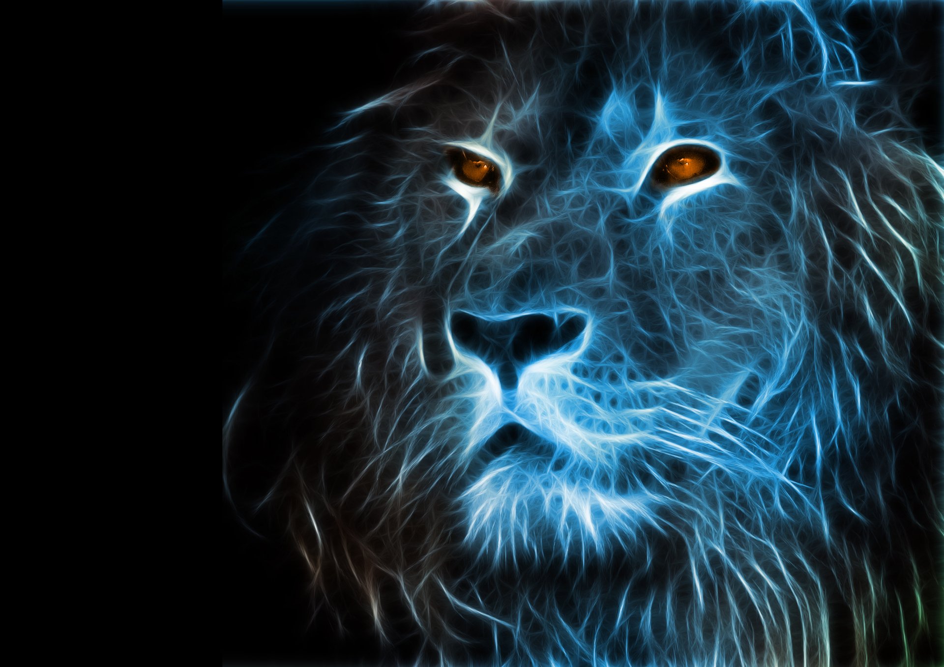 Download Fractal Animal Lion 4k Ultra HD Wallpaper