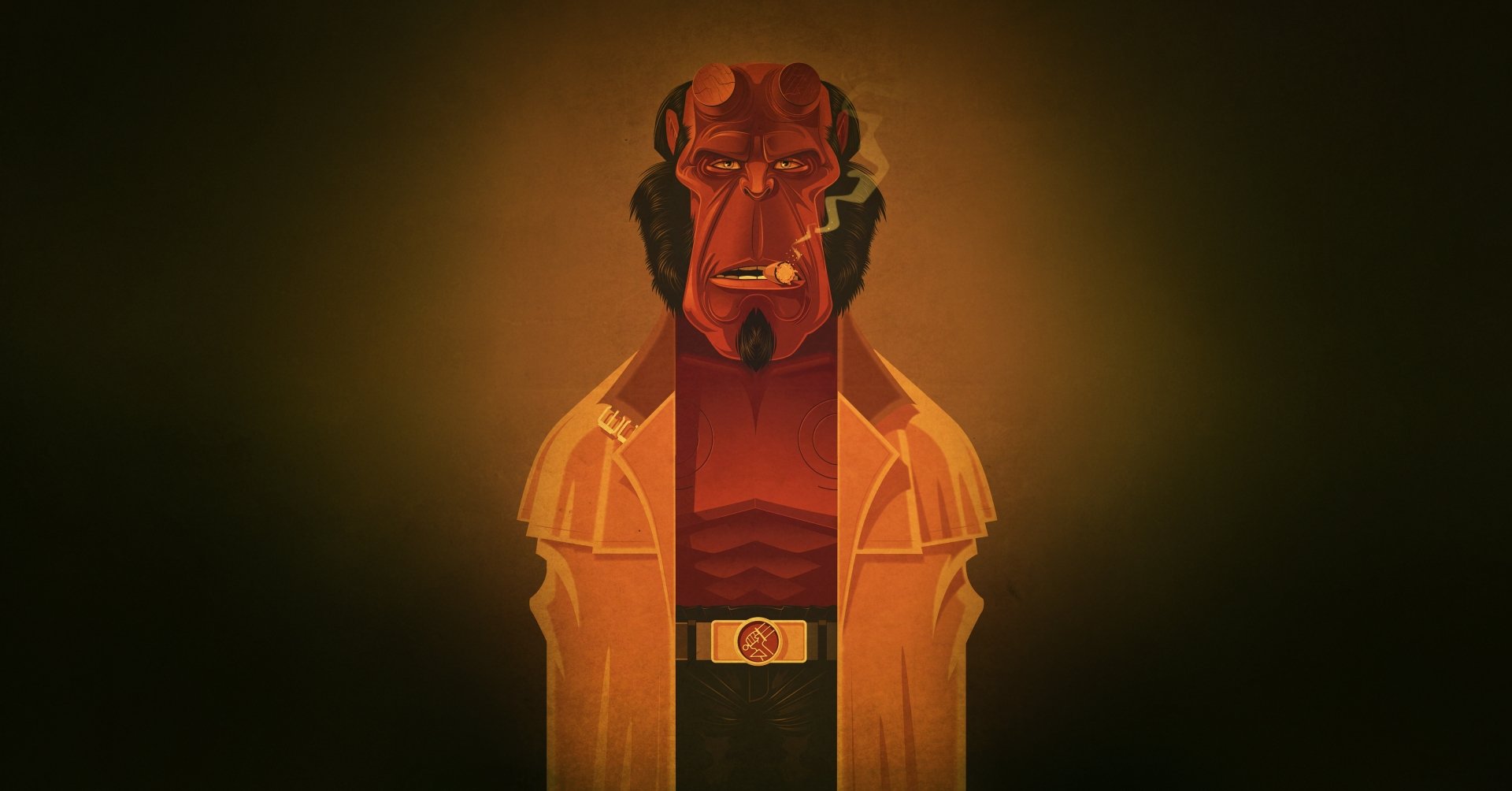 Download Dark Horse Comics Minimalist Comic Hellboy Minimalist Comic 4k Ultra HD Wallpaper by James Gilleard