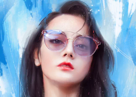 sunglasses drawing Chinese actress Celebrity Dilraba Dilmurat HD Desktop Wallpaper | Background Image