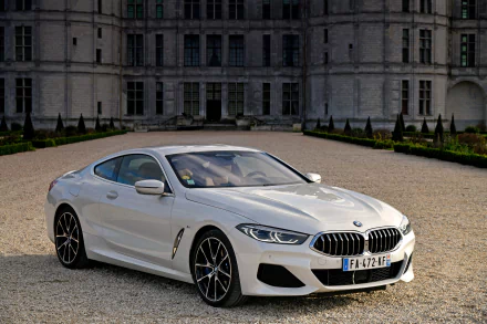 grand tourer white car car BMW 840d BMW vehicle BMW 8 Series HD Desktop Wallpaper | Background Image