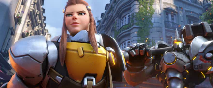 Brigitte (Overwatch) Reinhardt (Overwatch) video game Overwatch 2 HD Desktop Wallpaper | Background Image
