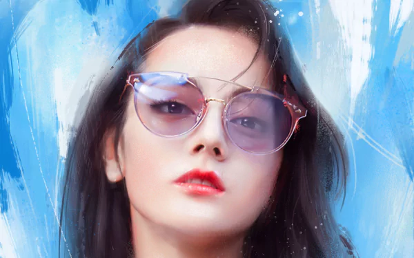 sunglasses drawing Chinese actress Celebrity Dilraba Dilmurat HD Desktop Wallpaper | Background Image