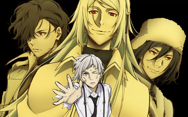 Osamu Dazai Fyodor Dostoyevsky Tatsuhiko Shibusawa Anime Bungou Stray Dogs: Dead Apple HD Desktop Wallpaper | Background Image
