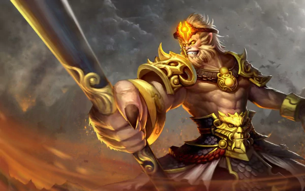 monkey warrior fantasy Sun Wukong fantasy warrior HD Desktop Wallpaper | Background Image