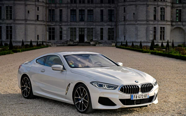 grand tourer white car car BMW 840d BMW vehicle BMW 8 Series HD Desktop Wallpaper | Background Image