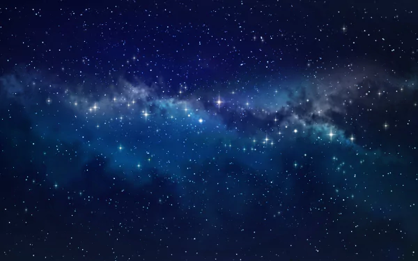 A stunning 8K Ultra HD Sci Fi space scene showcasing a vibrant star-filled galaxy stretching across the dark cosmic background, designed for PC desktop wallpaper.