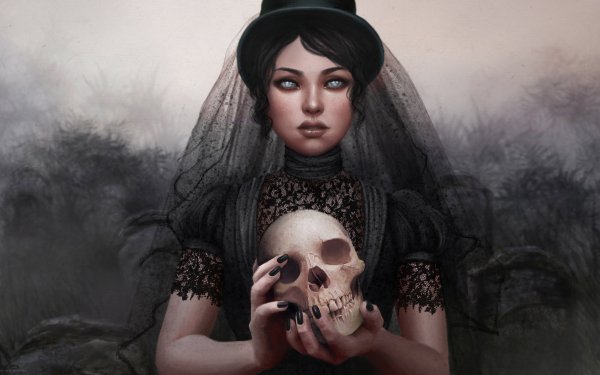 Dark Women Skull HD Wallpaper | Background Image