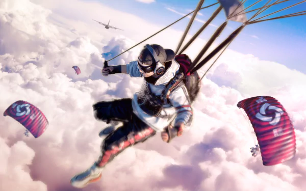 parachuting video game Playerunknown's Battlegrounds HD Desktop Wallpaper | Background Image