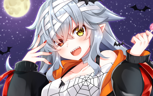 Anime Original Heterochromia Halloween HD Wallpaper | Background Image