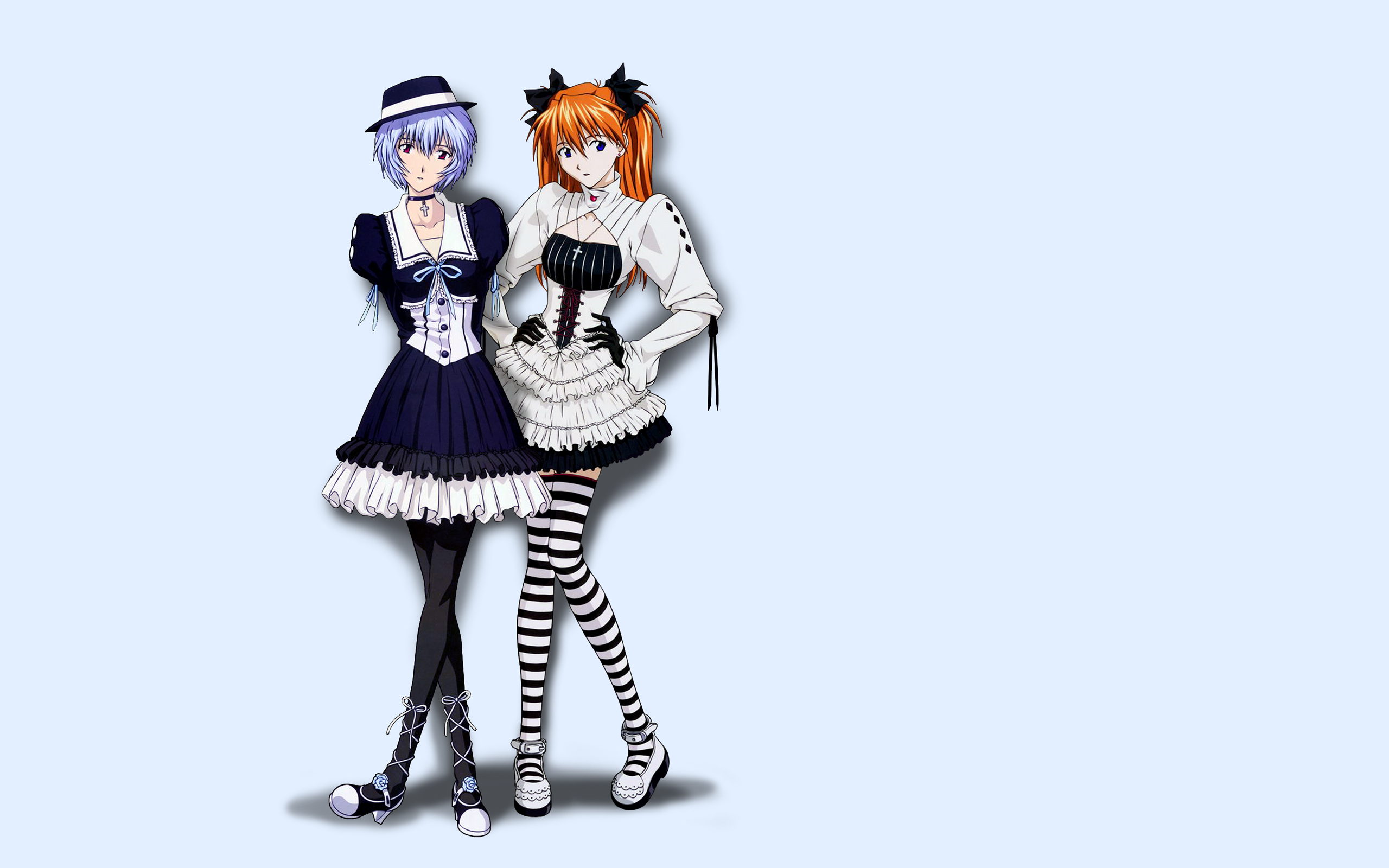 Rei Ayanami and Asuka Langley Sohryu from Neon Genesis Evangelion desktop wallpaper