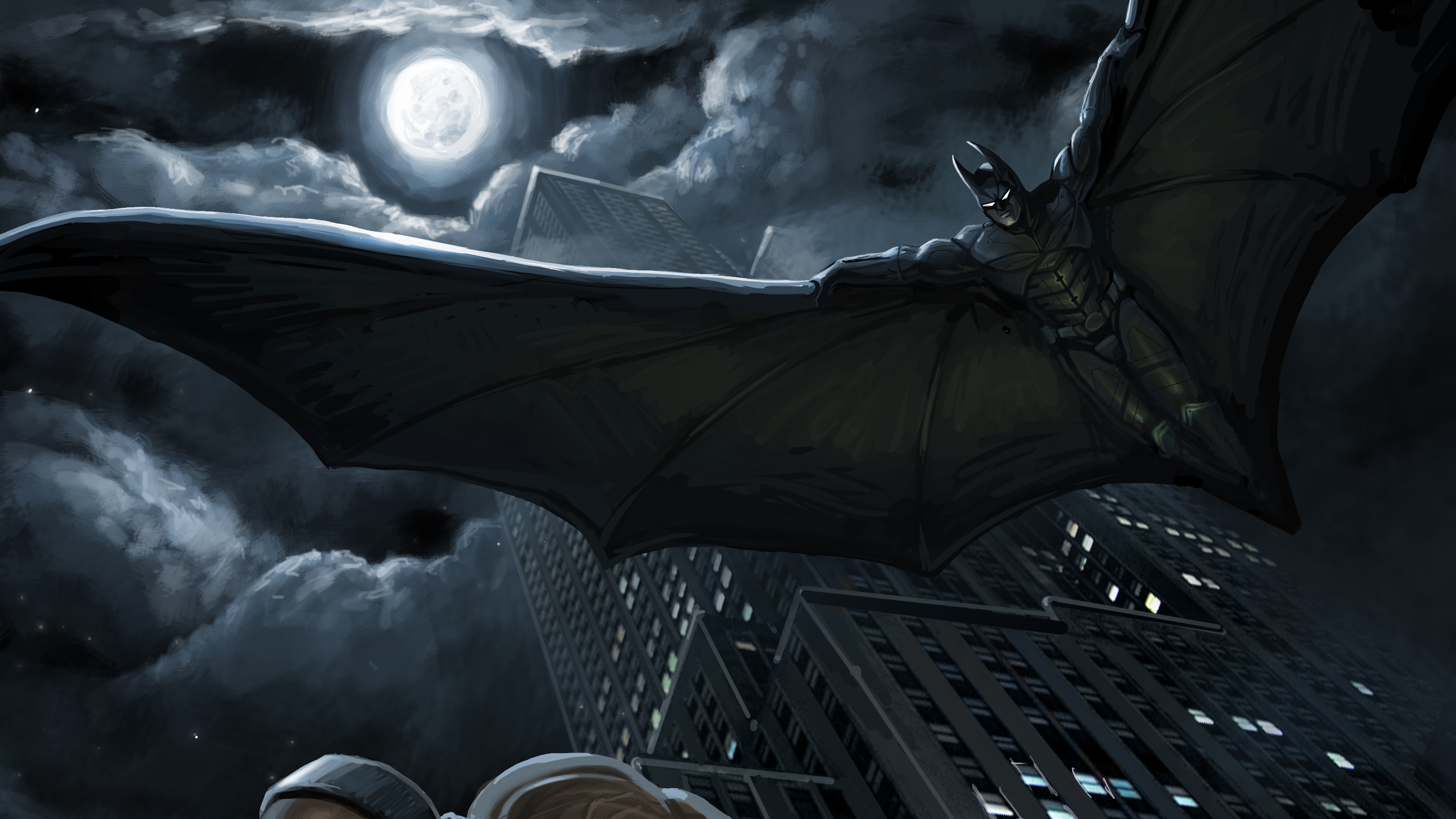 Batman with Bats & Moon Comics Wallpapers - Batman Wallpapers