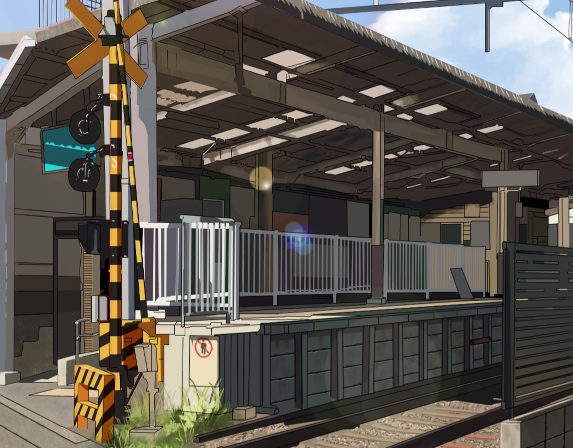 Anime Train Station HD Wallpaper | Background Image