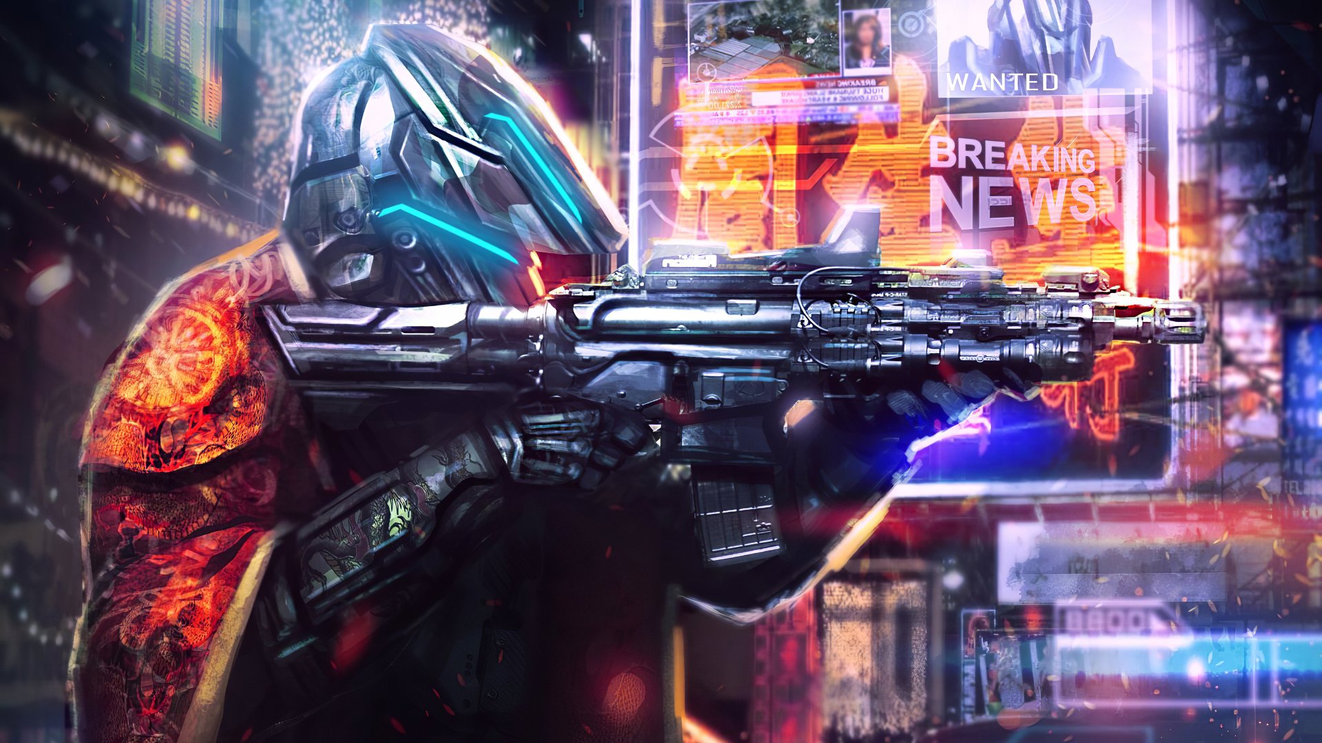 Download Futuristic Weapon Sci Fi Warrior 4k Ultra HD Wallpaper By