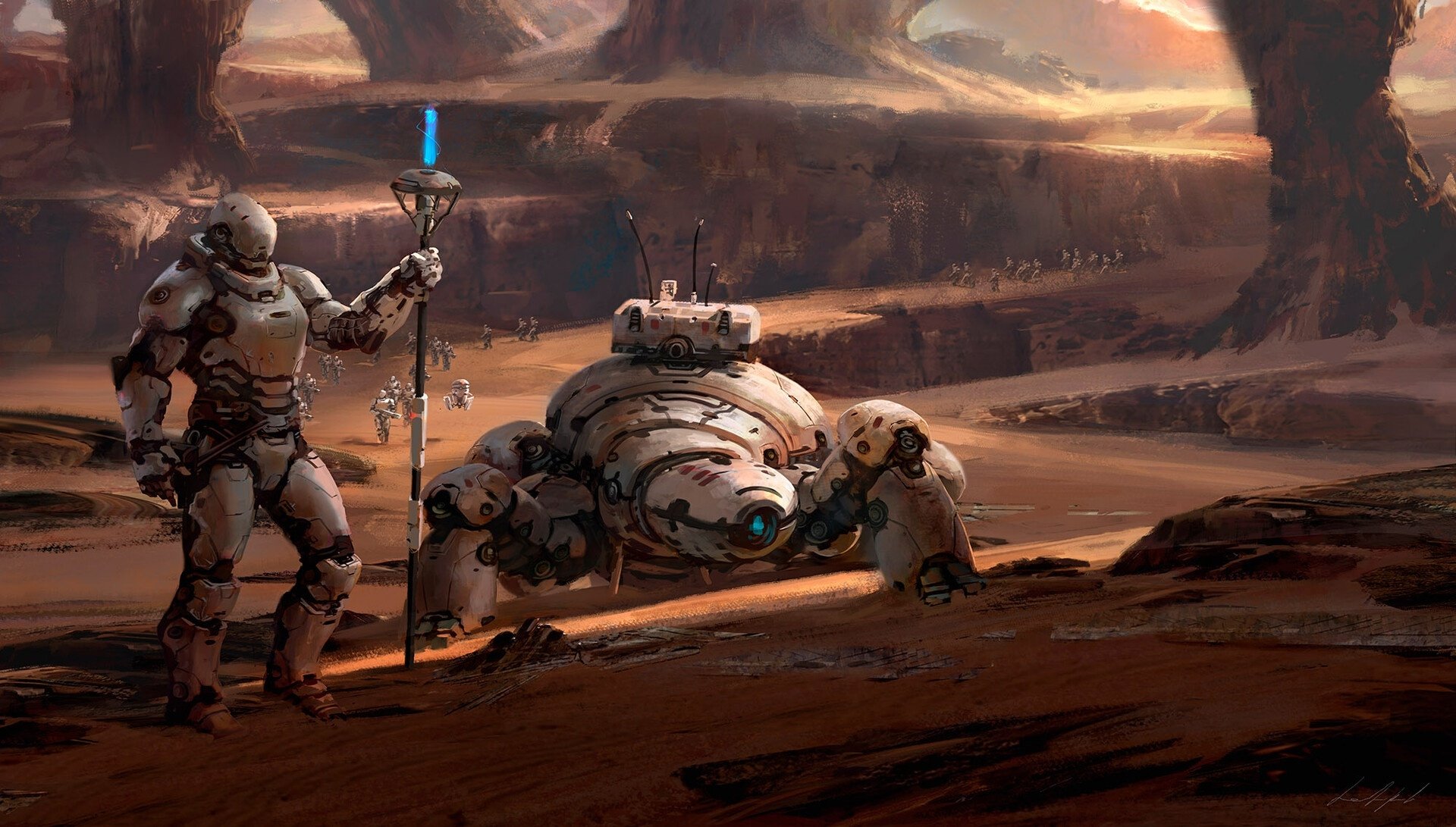 Download Futuristic Exploration Warrior Sci Fi Robot HD Wallpaper ...