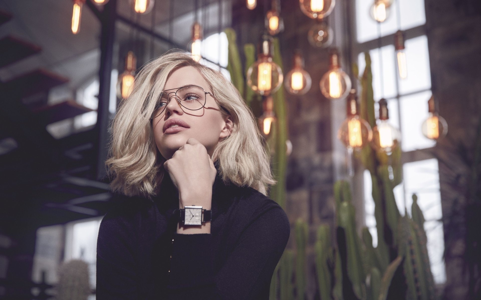 Download Wristwatch Depth Of Field Blonde Woman Model HD Wallpaper