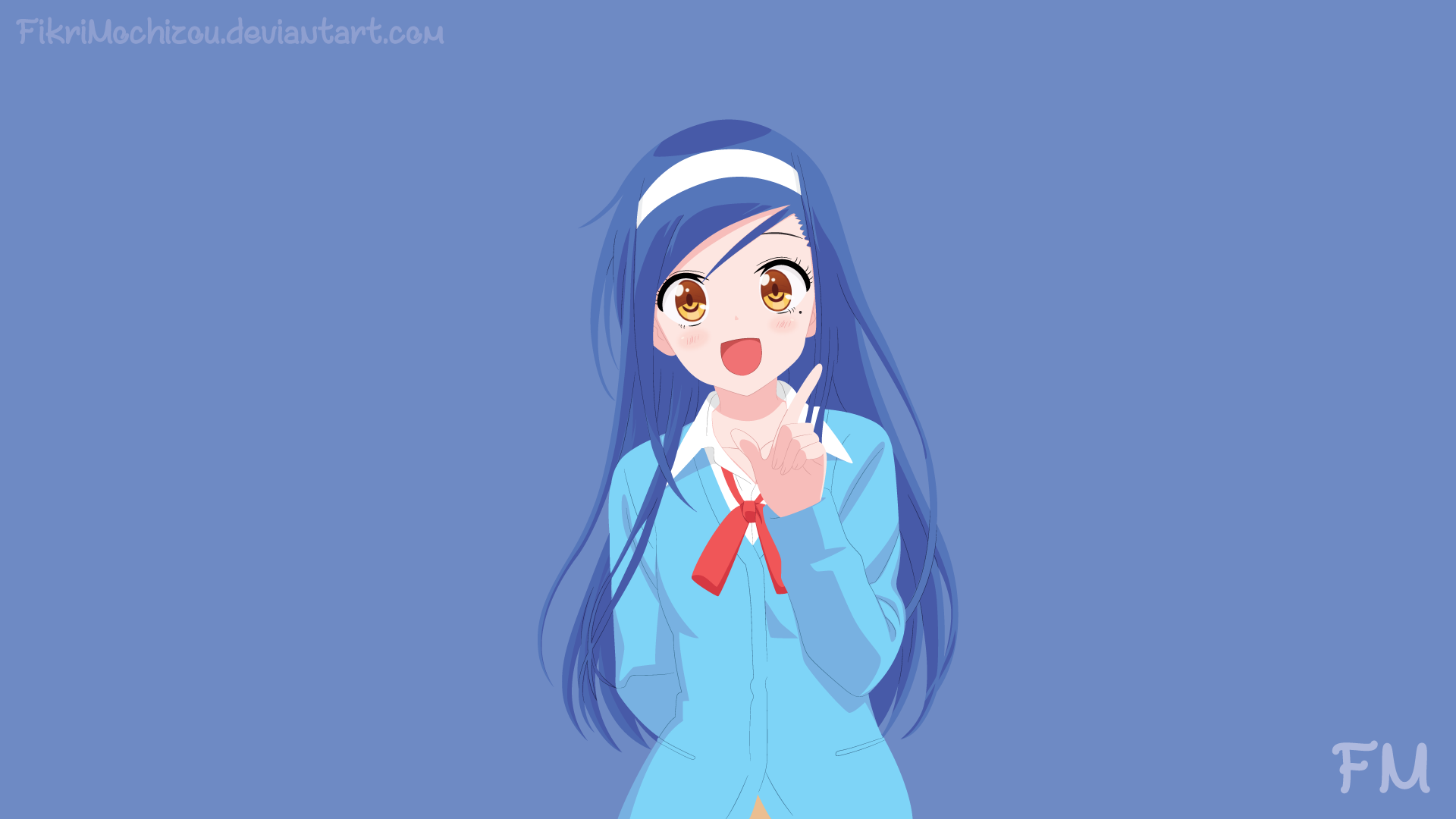 Download Yellow Eyes Blue Hair Smile Long Hair Fumino Furuhashi Anime We Never Learn 4k Ultra HD Wallpaper by Muhammad FIkri