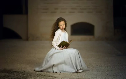  Girl Reading a Book by Vicente Serra