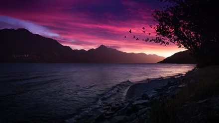 twilight nature lake HD Desktop Wallpaper | Background Image