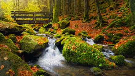  Woodland Stream - Oil on Canvas