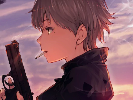 cigarette pistol Anime Original HD Desktop Wallpaper | Background Image
