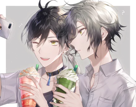 phone yellow eyes black hair Anime Original HD Desktop Wallpaper | Background Image