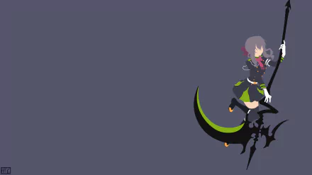 Shinoa Hīragi from Seraph of the End, depicted in vibrant anime style on a 4K Ultra HD desktop wallpaper with a dark blue background.