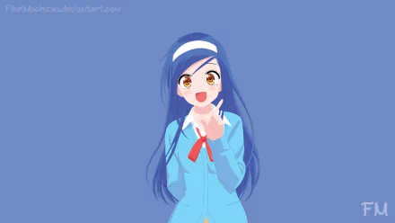 yellow eyes blue hair smile long hair Fumino Furuhashi Anime We Never Learn HD Desktop Wallpaper | Background Image