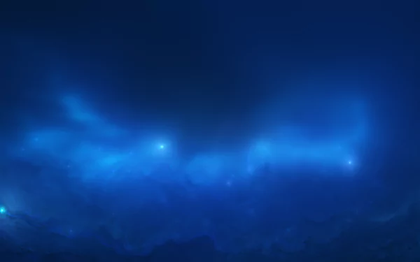 A high-definition desktop wallpaper featuring a mesmerizing blue nebula in the cosmos, highlighted by bright stars, creating a sci-fi atmospheric space scene.